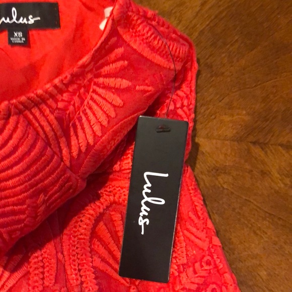 Lulu’s Shira Red Embroidered Sleeveless Dress XS NWT - Picture 7 of 10